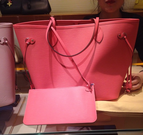 Real Louis Vuitton Neverfull Epi MM Bag M41093 Corail